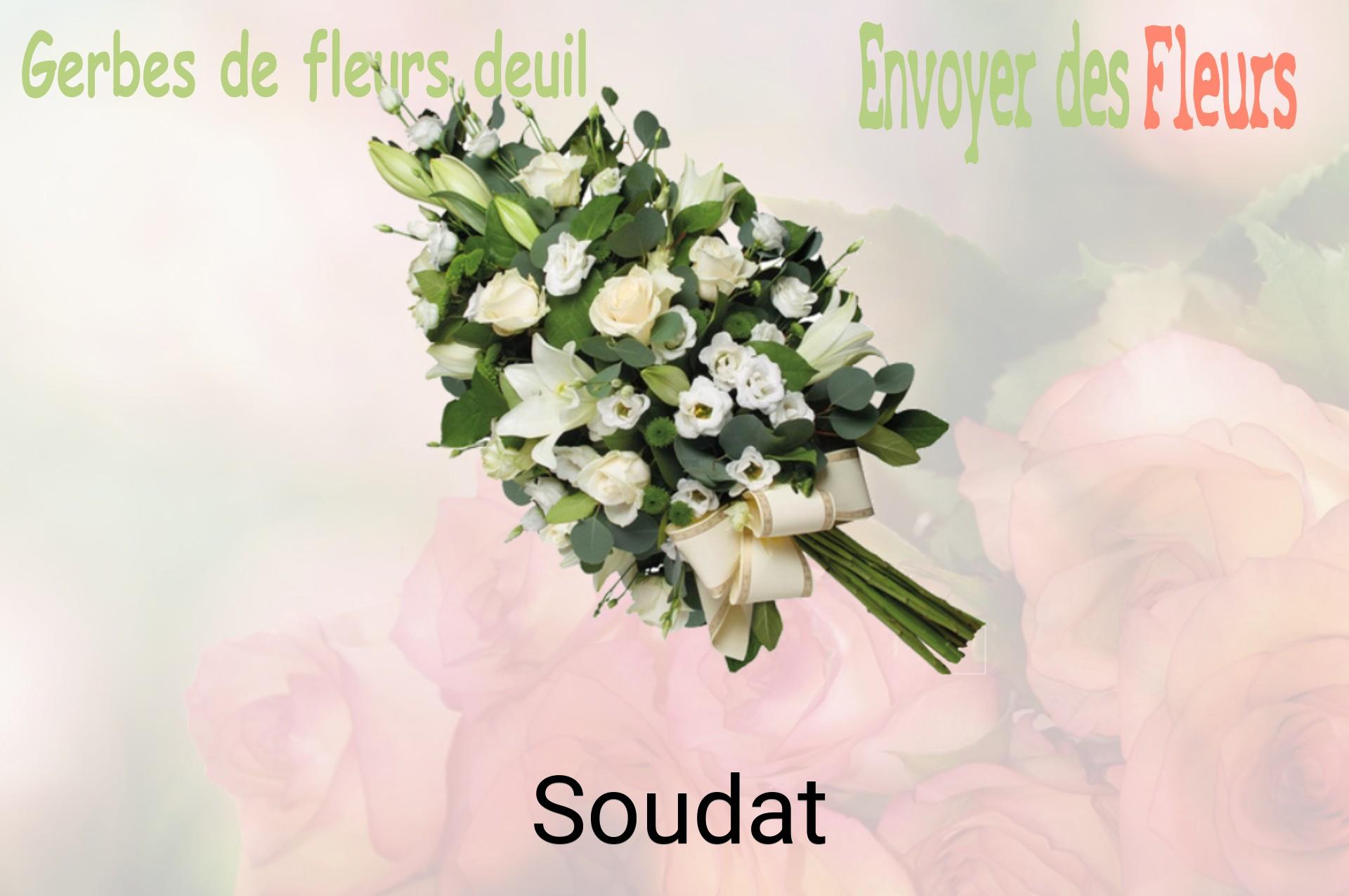 Gerbe de fleurs de deuil livrée à Soudat
